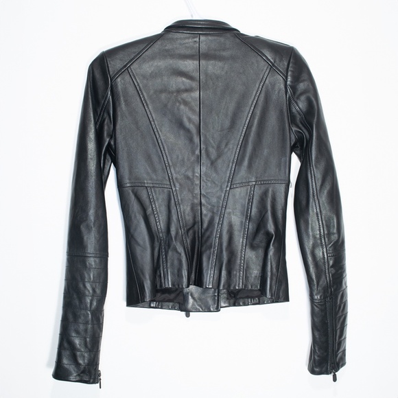 Danier Black Leather Biker Jacket 3XS - Picture 6 of 7
